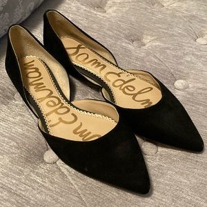 Black suede d’orsay flats Sam Edelman